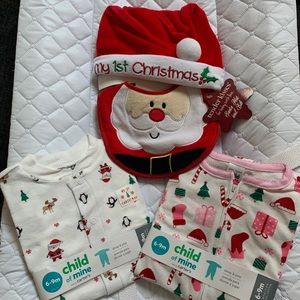 *New* Baby PJ’s with Santa Hat and Bib